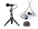 Shure MV88 Portable Videography Kit With SE215-CL Earphones Front View